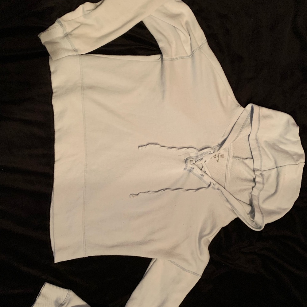 light blue cropped hoodie